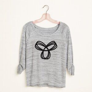 TNA | Grey Heathered Graphic Long Sleeve Top - Small